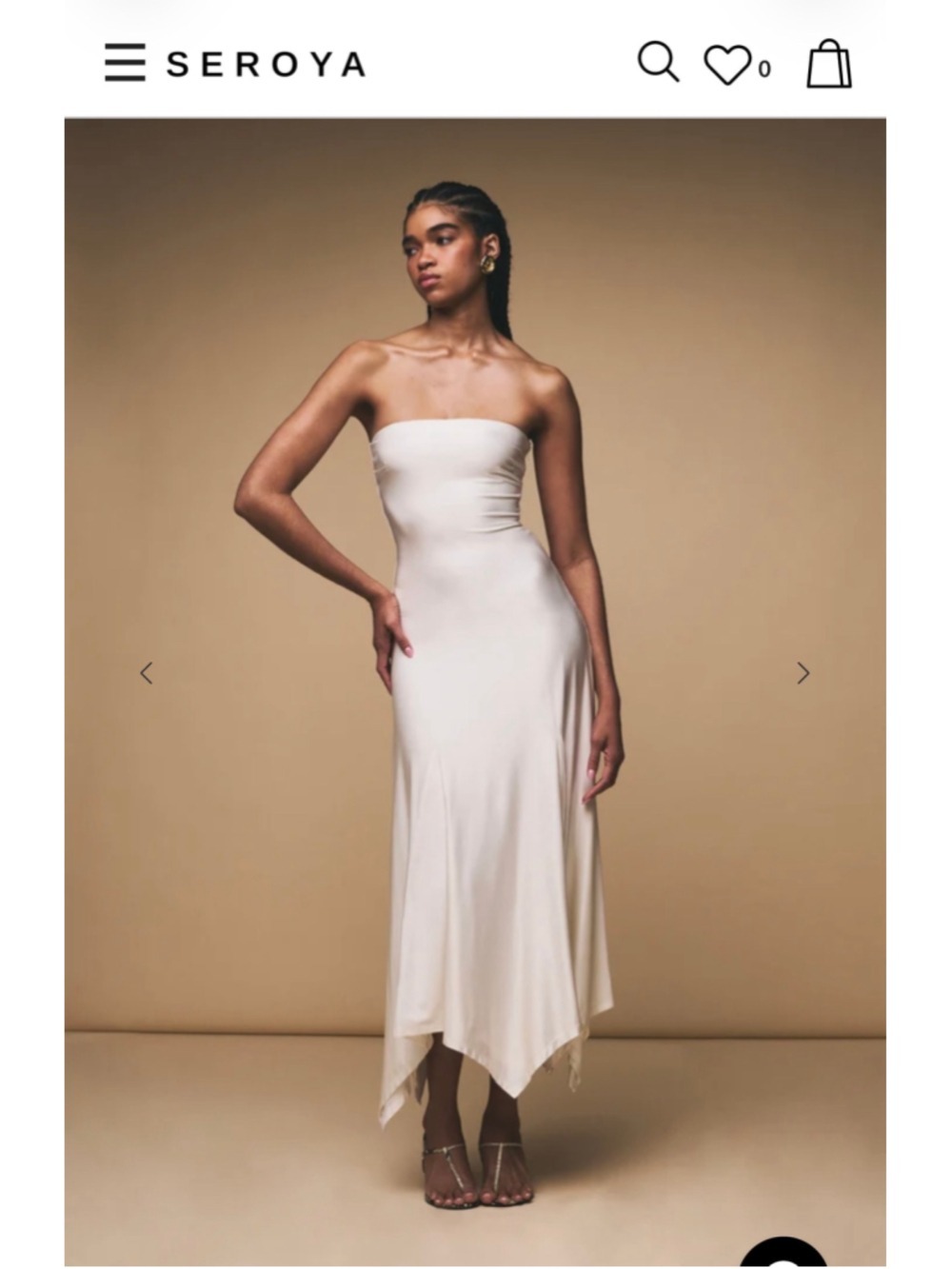 Seroya Chic Strapless Cream Dress